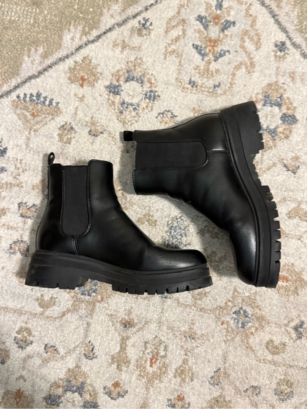 Marc Fisher | Black Peddler Lug Sole Ankle Boots